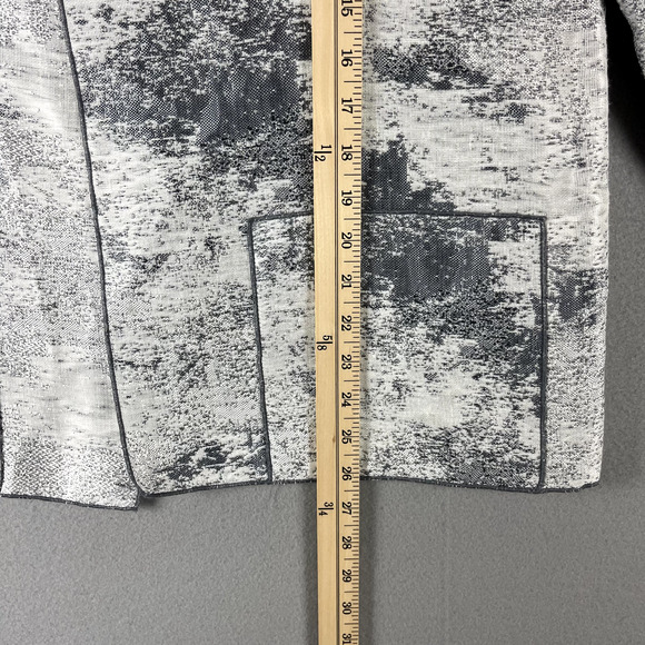 Caroline Rose Textured Jacket Womens Small Linen Blend Abstract Artsy USA Made - Picture 9 of 15